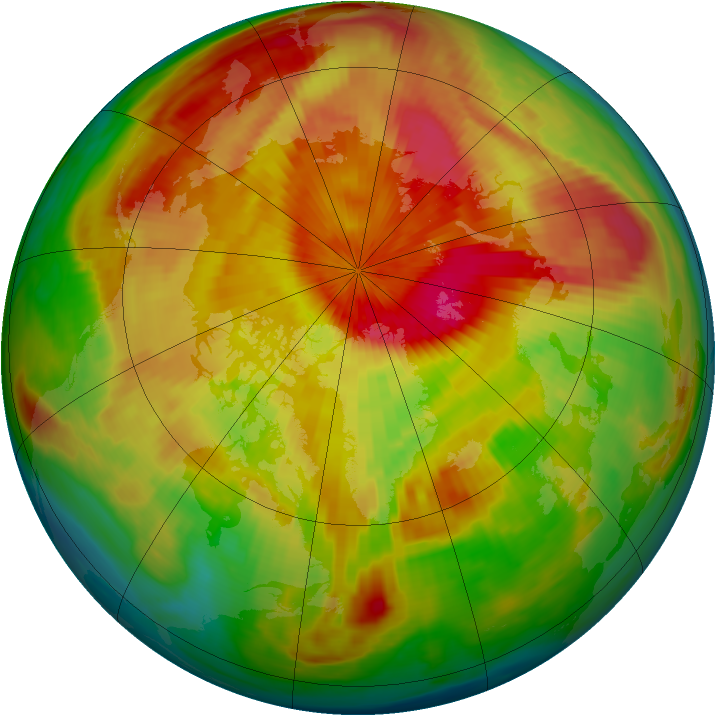 Arctic ozone map for 06 April 1999